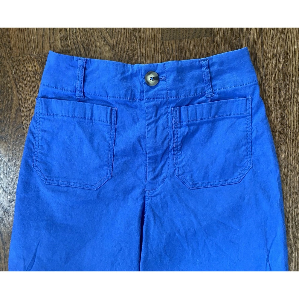 Maeve The Colette Wide Leg Pants Blue Womens Size 26 Stretch Linen Blend - Picture 3 of 10